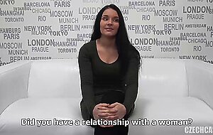 Submissive teen experiencing first threesome, 