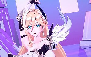 Durandal Honkai Impact 3rd Nude Dancing Hentai Thumbs Up Blonde Girl Big Boobs MMD 3D