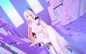 Durandal Honkai Impact 3rd Nude Dancing Hentai Thumbs Up Blonde Girl Big Boobs MMD 3D