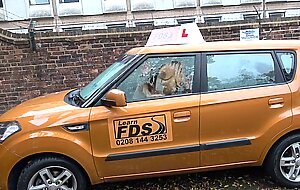 Fake Driving School Fake instructors hot car fuck with busty blonde minx