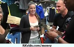 Desperate teen naked in public and fucks to pay rent 9