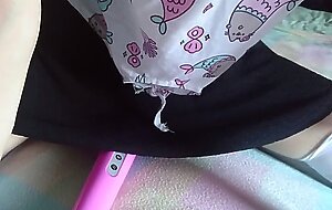 what's under her skirt? | cute teen cums hard, watch her pussy pulsate