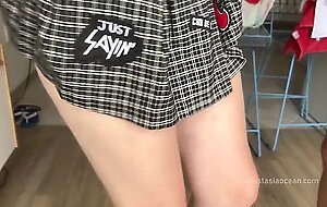 My husband is cheating on me with my teen stepsister in front of me. Deep throat, rough sex, facecum