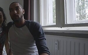 Driving His Cock In Deep with Her Legs Over his Shoulders