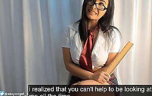 ROLEPLAY - Hot TEACHER seduces her student, Cum in Mouth Creampie