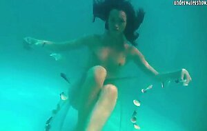 Real life mermaid Rusalka sexy babe underwater