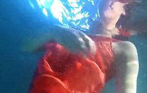 Real life mermaid Rusalka sexy babe underwater