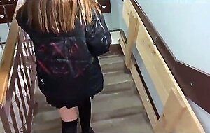 I met a lustful schoolgirl again and fucked her at home, pouring cum all over her face. Conversation