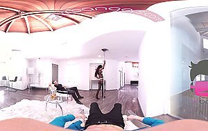 VR Bangers - Hot Ebony pole dancer Nadia Jay fingered and cum hard VR porn 