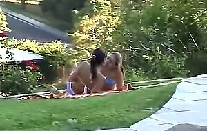 Petite lesbian teens lick each other out