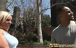 Blonde mom and a big black cock into interracial porn fun