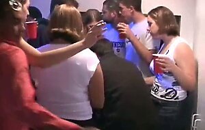 Teen gives head as others watch