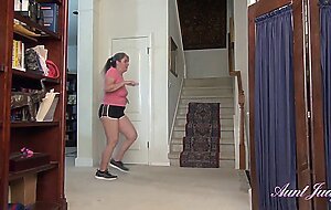 Aunt Judy's - 50yo Full-Bush Step-Aunt Grace JACKS YOU OFF & SUCKS YOUR COCK