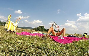 NO PANTIES ALERT: Big Tits Big Ass College Girls play Twister and Sunbathing in Panties and T-shirt