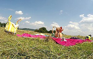 NO PANTIES ALERT: Big Tits Big Ass College Girls play Twister and Sunbathing in Panties and T-shirt