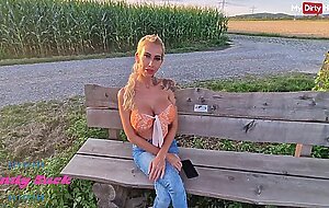 German MILF Candy Suck sucks cock outdoors & gets fucked in POV - MyDirtyHobby