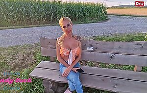 German MILF Candy Suck sucks cock outdoors & gets fucked in POV - MyDirtyHobby