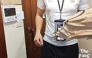 Stepmom fucks delivery man after surprising him as an internet wanker, before her husband's arrival