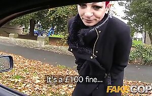 Fake Cop Policeman spunks on her tattoos and tits
