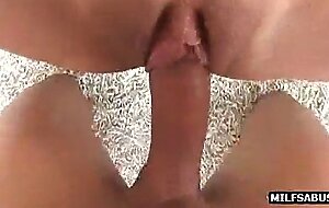 Brunette milf with small tits gets fucked