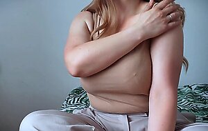 Today you can enjoy my curves. Slow solo masturbation curvy wife.