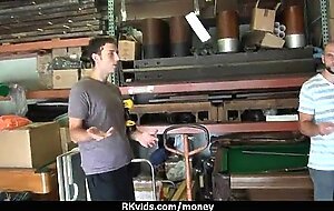 Amateur girl accepts cash for sex from stranger 22