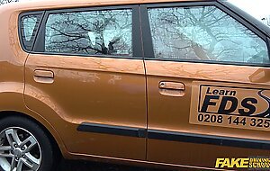 Fake Driving School - Slutty ex-con with big tits is needy for cock so takes control of her teacher