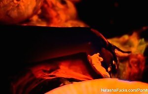 Blacklight tease and BTS with busty Natasha Nice