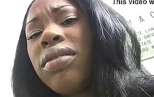 Cute amateur black girl sucks off big white dong 2