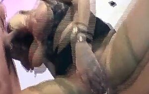 German blonde huge boobs in anal threesome