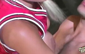 To make the cheerleading team the busty blonde lets him use pound tight butt vigorously