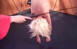 Small tits blonde hanged upside down and spanked