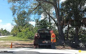 Roadside - thick blonde milf fucked by roadside assistance