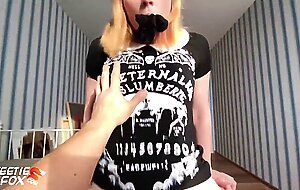 Schoolgirl in Striped Socks Hard in Mouth and