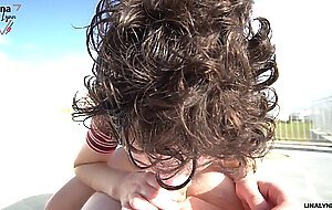 Holiday flirt escalates - sex at the hotel pool! Hopefully nobody catches me!