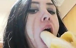 Horny homemade slut c. on a banana