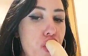 Horny homemade slut c. on a banana