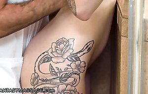 fantasymassage redhead destroyed in the shower by her masseur