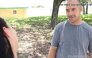 Busty brunette bbw charlotte angel shakes her tits jogging