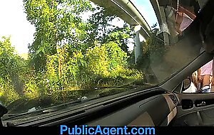 Publicagent angelina will do anything to get home