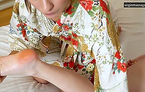 Big tits brunette babe Daria Kuka massaged