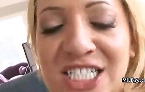 Horny milf fucks a cock and the bed