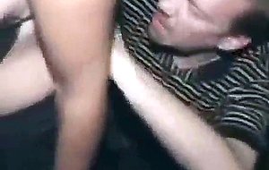 Brunette skank public bj in naughty porn theatre