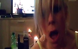 Blonde girlfriend in lingerie has a great time sucking dick