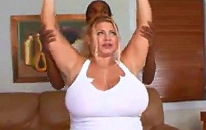 Super fat babe sucks black dick with tits out