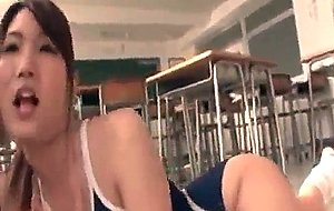 Asian school sex with two sweet teens playing with slick pussy