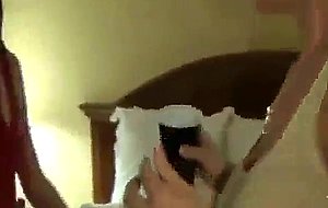 Busty babes partying in hotel room