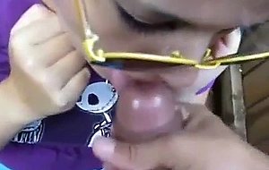 Horny pierced chick gives a sidewalk bj