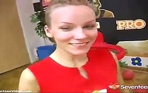 Sporty girl masturbates at the...
