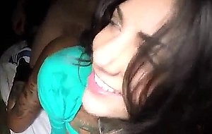 Latina squirts outdoors